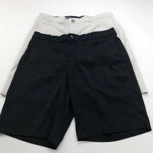 Nike LOT OF 2 Dri-Fit 34 (Fit 34W) Elastic Waist Chino 10" Shorts Ivory Black